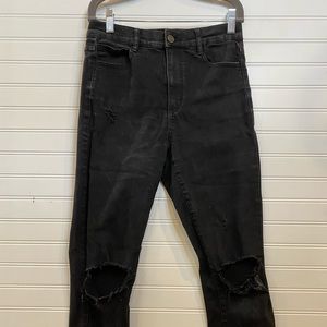 Bleach distressed skinny jeans